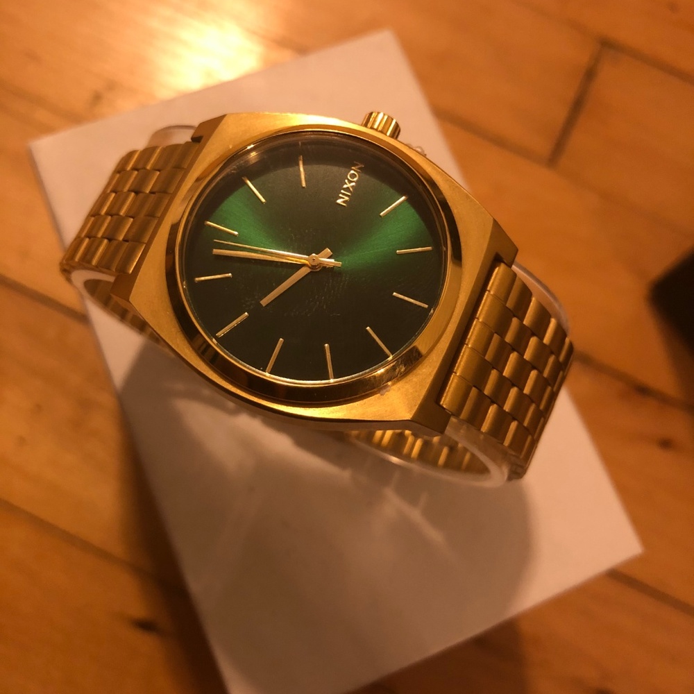 Nixon Time Teller Stainless Steel All Gold / Green - Picture 5 of 5